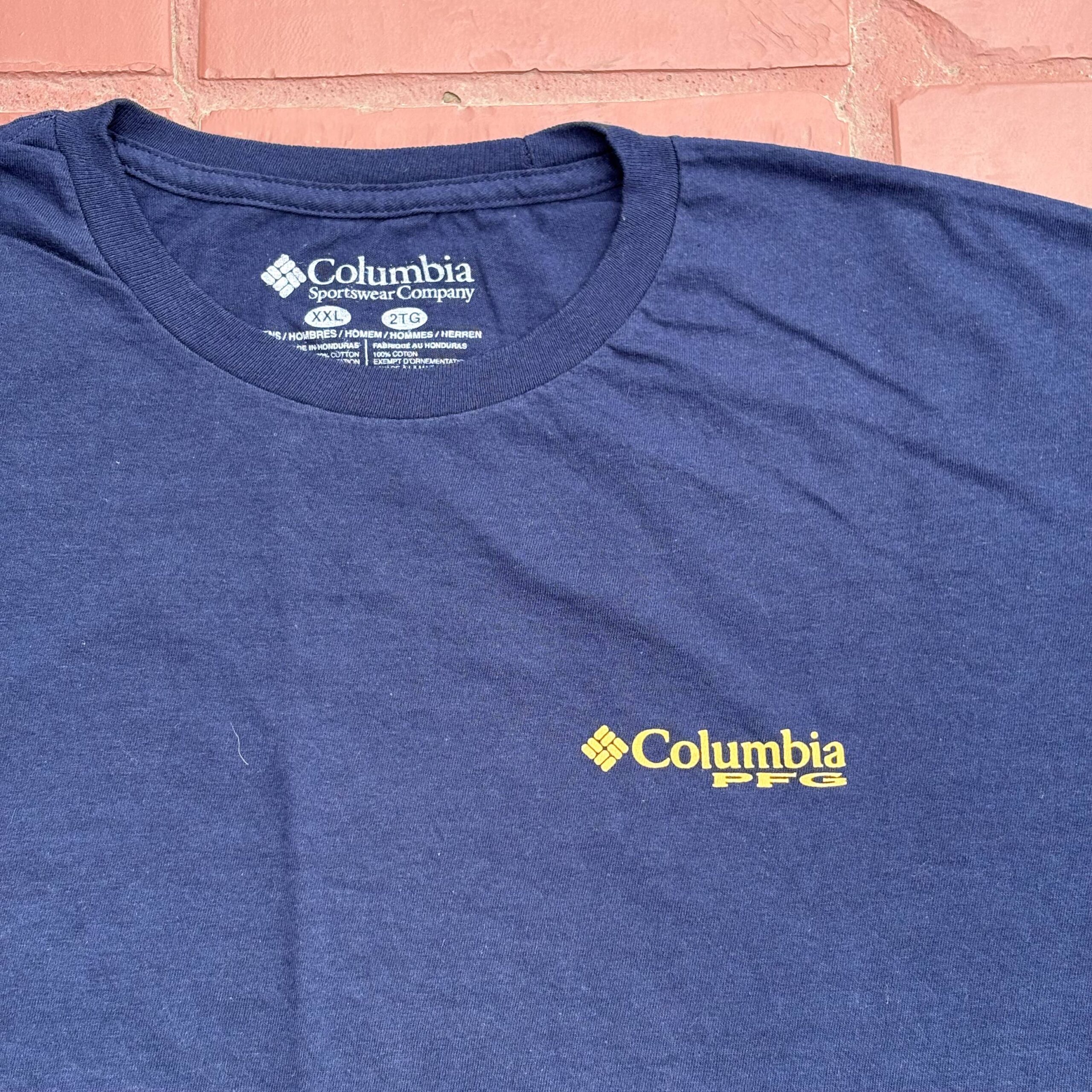 Remera Columbia azul con estampado en la espalda - Imagen 2