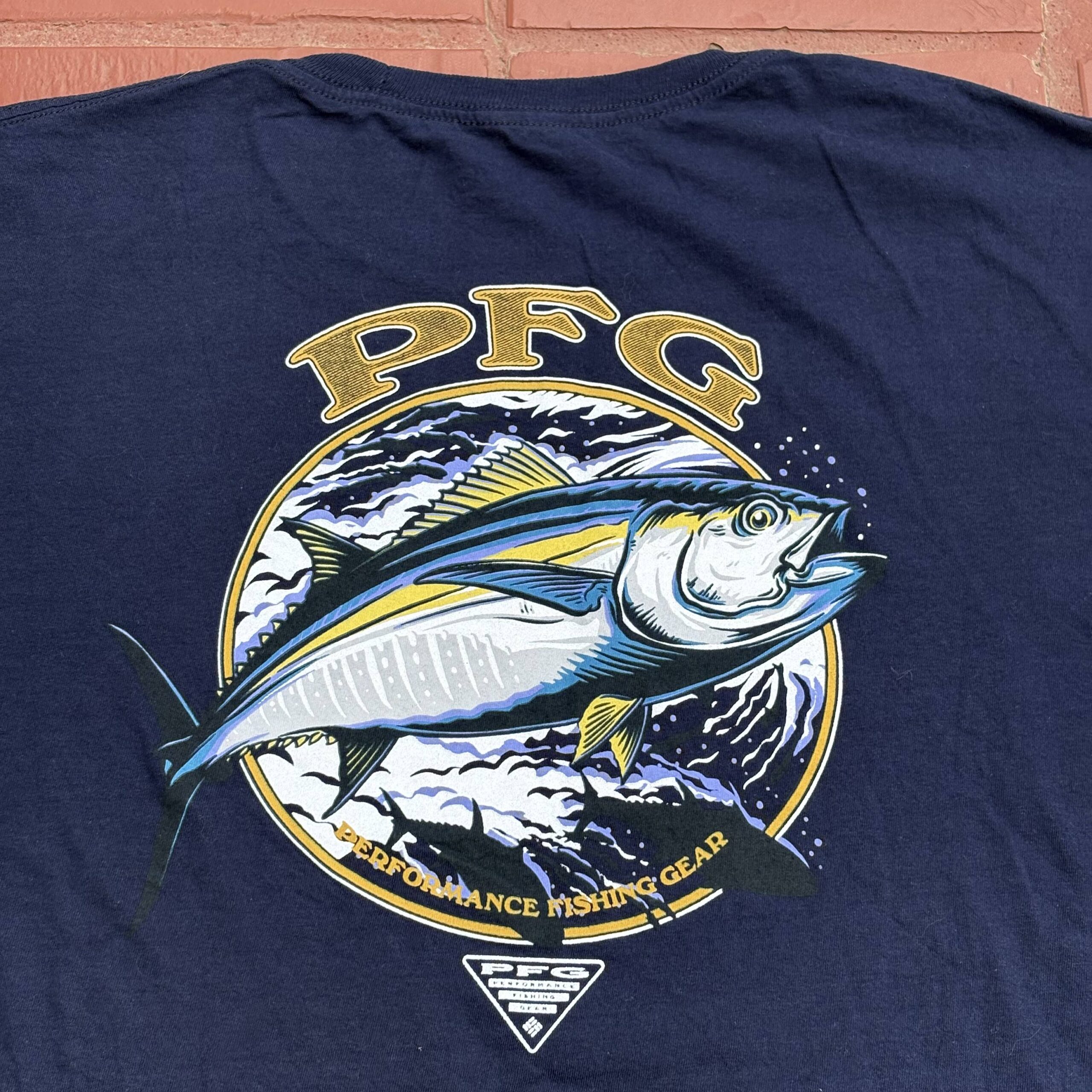 Remera Columbia azul con estampado en la espalda - Imagen 3