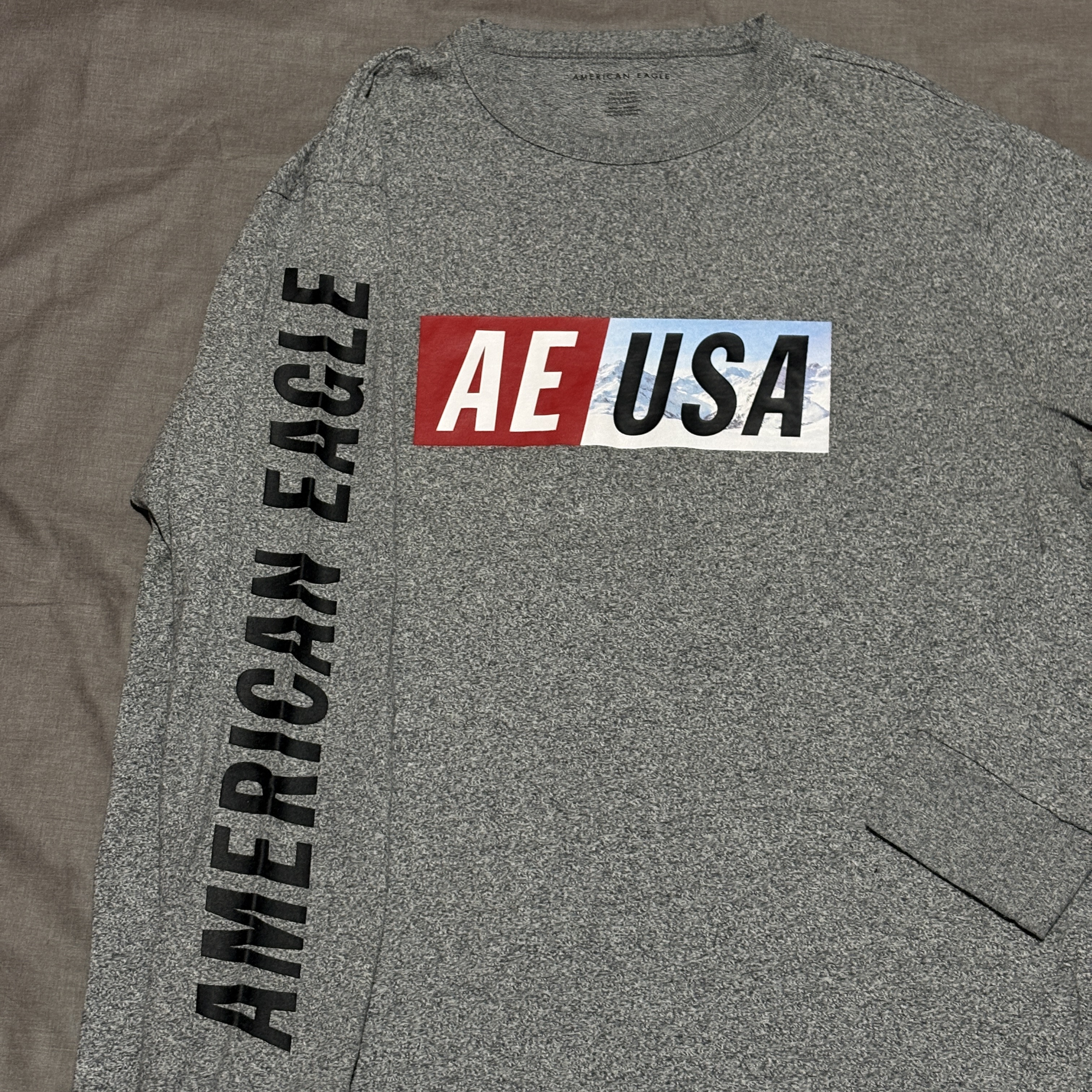 Buzo American Eagle Gris con Estampa - Vista 2 | Off Radar